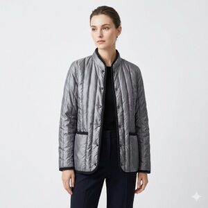 Sharpee Vintage Quilted Down Jacket Utility Snap Front